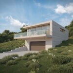 dom z tarasem nad garażem