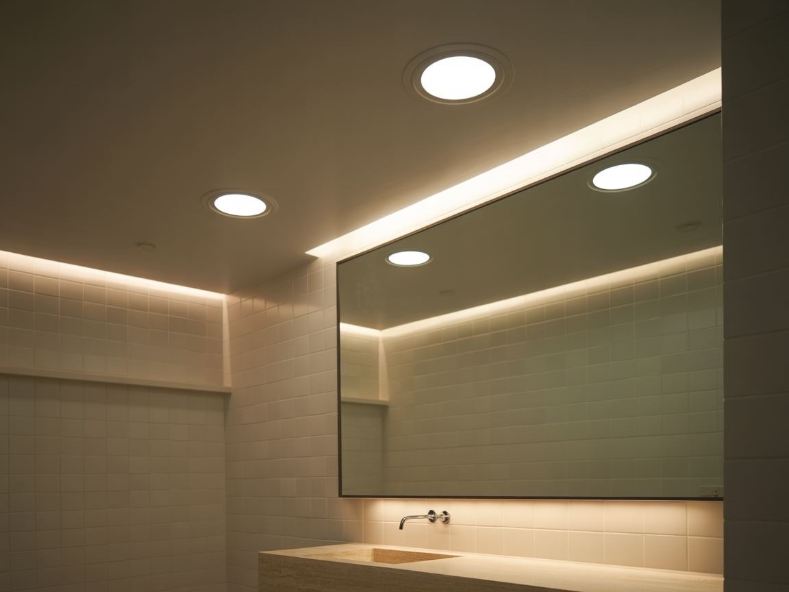 nowoczesne lampy LED w łazience