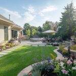 nowoczesny ogród przy domu