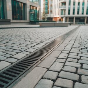 system drenażu przy kostce brukowej