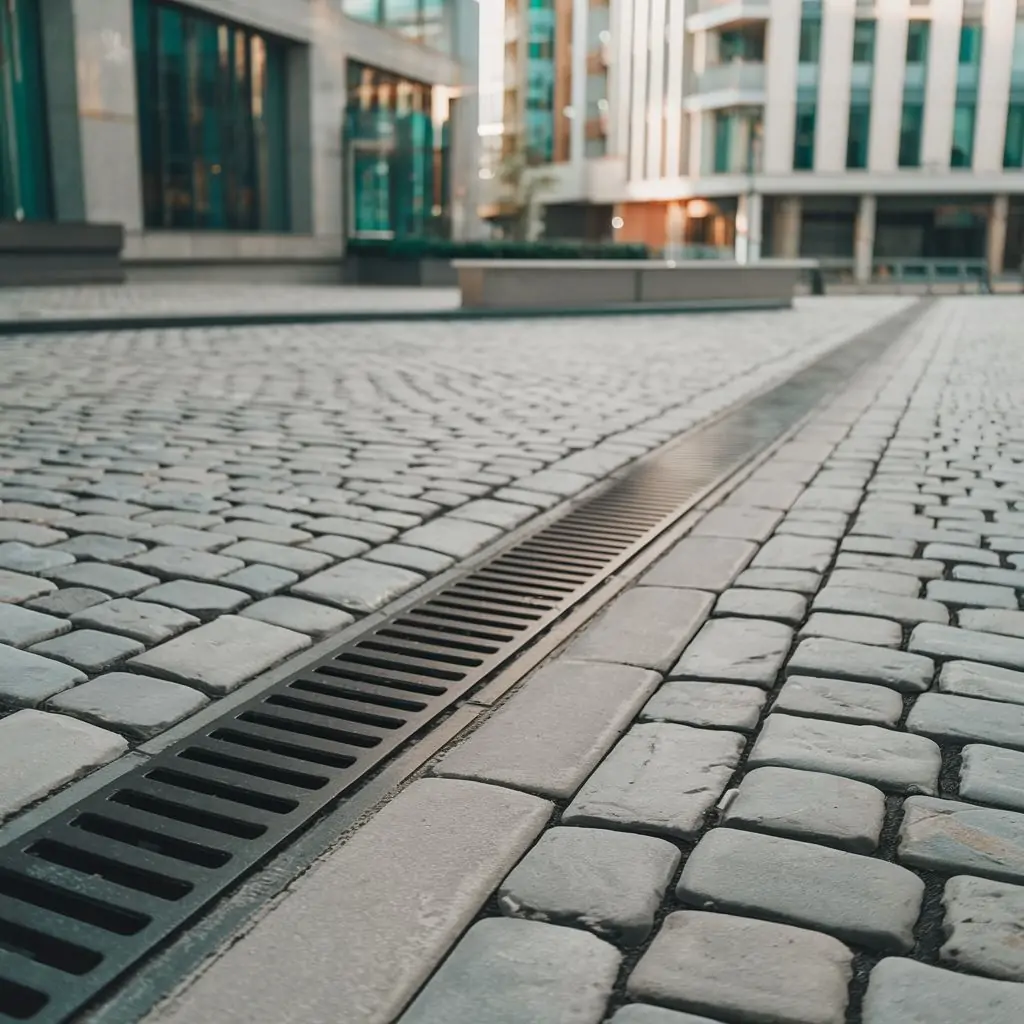 system drenażu przy kostce brukowej