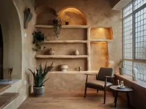 drewniane panele na ścianie