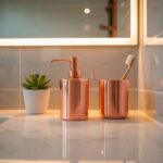 nowoczesna łazienka z miedzią