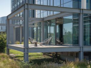 Nowoczesna architektura tarasu na podwyższeniu