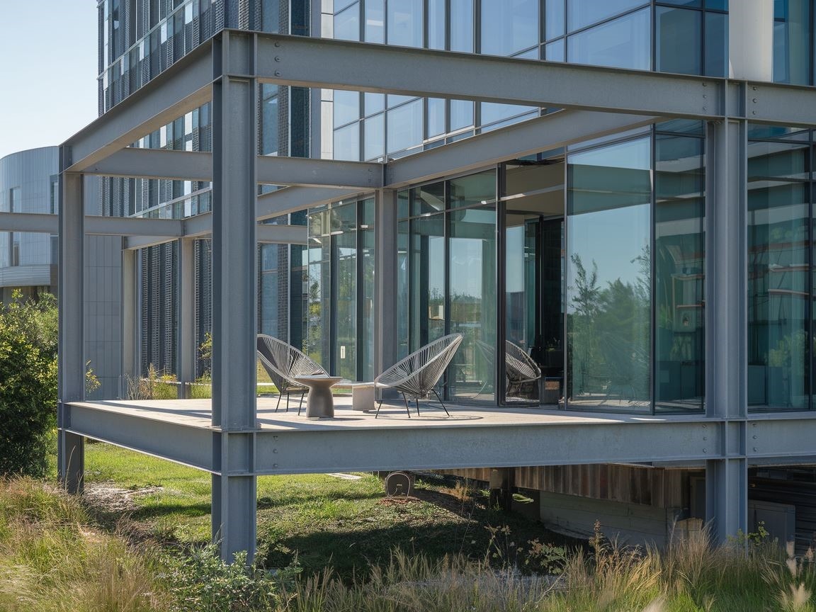 Nowoczesna architektura tarasu na podwyższeniu